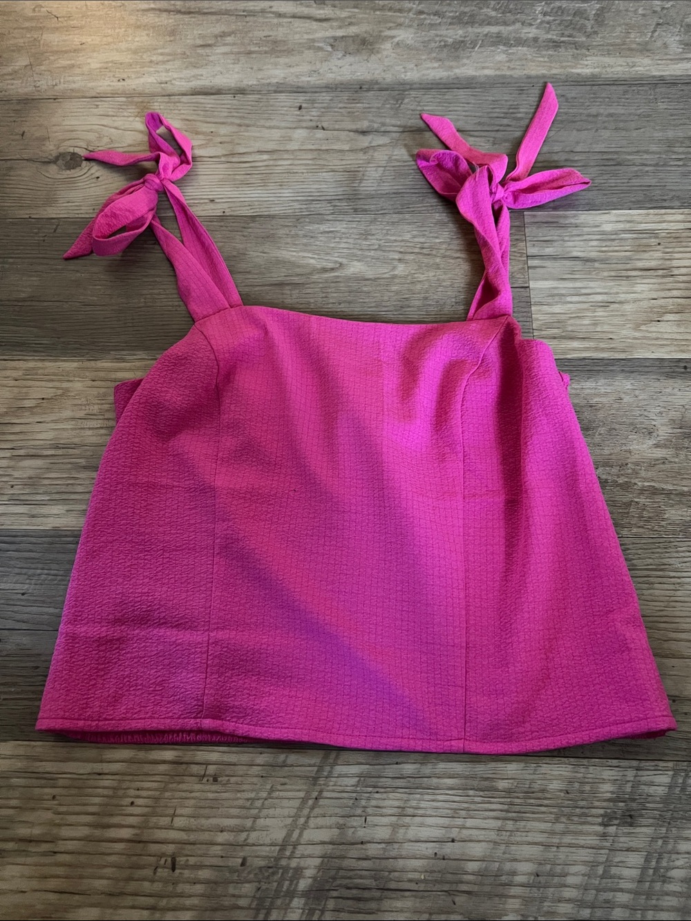Old Navy Pink Tie-Shoulder Textured Cami